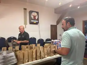 Scottsdale Elks volunteers preparing sack lunches